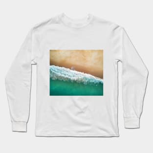 Seaside and wave #5 Sea foam. Aerial view Long Sleeve T-Shirt